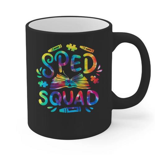 Special Education Teacher Sped Squad SPED Teacher Tie Dye Graphic Print Coffee Mug - teacherstshirts.com CA