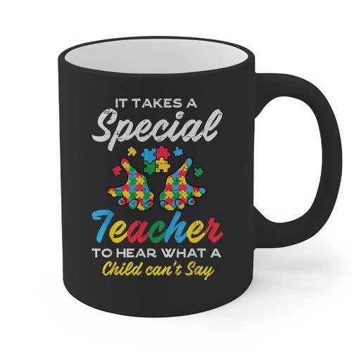 Special Teacher To Hear Child Cant Say Autism Awareness Sped Graphic Print Coffee Mug - teacherstshirts.com UK