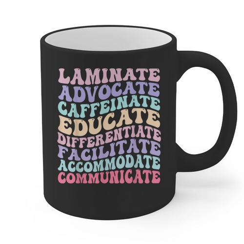 Sped Caffeinate Advocate Laminate Educate Teacher Graphic Print Coffee Mug - teacherstshirts.com CA