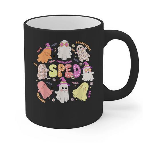 SPED Teacher Halloween Spooky Special Education Team Men Women Kids Graphic Print Coffee Mug - teacherstshirts.com