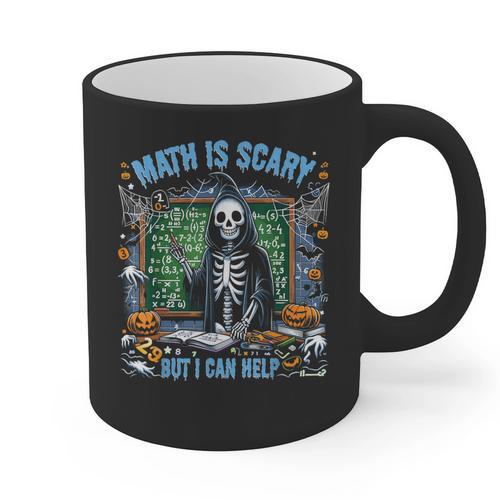 Spooky Halloween Math Teacher Graphic Print Coffee Mug - teacherstshirts.com UK