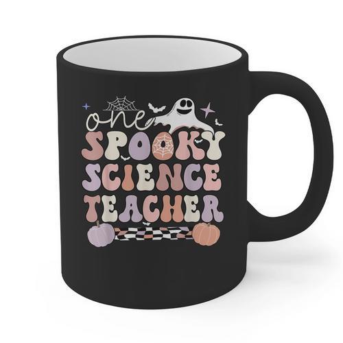 Spooky Science Teacher Halloween Science Teaching For Men Women Graphic Print Coffee Mug - teacherstshirts.com UK