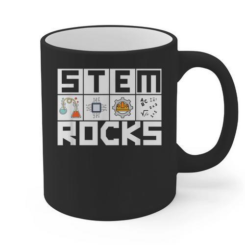STEM Rocks Science Technology Engineering Math STEM Teacher Graphic Print Coffee Mug - teacherstshirts.com CA