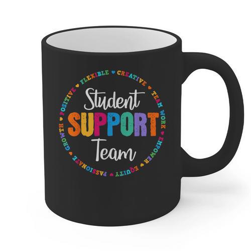 Student Support Team Counselor Social Worker Teacher Crew Graphic Print Coffee Mug - teacherstshirts.com UK