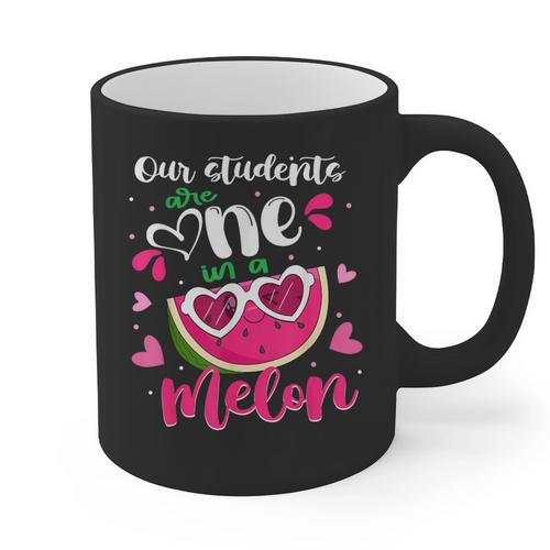 Our Students Are One In A Melon Teacher Watermelon Summer Graphic Print Coffee Mug - teacherstshirts.com UK