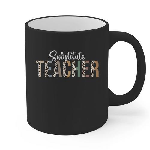 Substitute Teacher Supplies For Teachers Leopard For Men Women Graphic Print Coffee Mug - teacherstshirts.com AU