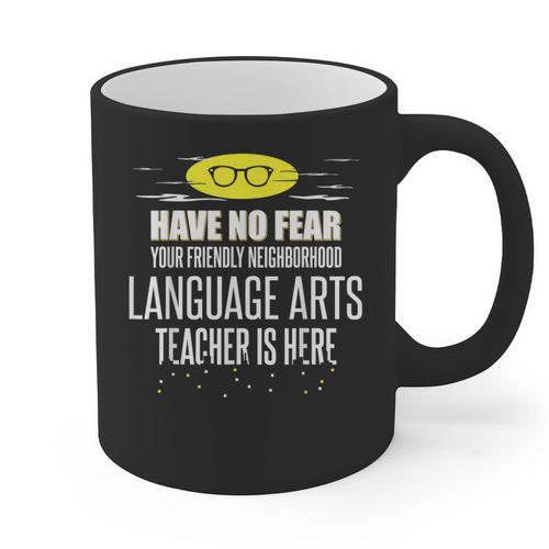 Super Language Arts Teacher Have No Fear T-Shirt Graphic Print Coffee Mug - teacherstshirts.com CA