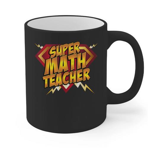 Super Math Teacher Educational Superhero Graphic Print Coffee Mug - teacherstshirts.com