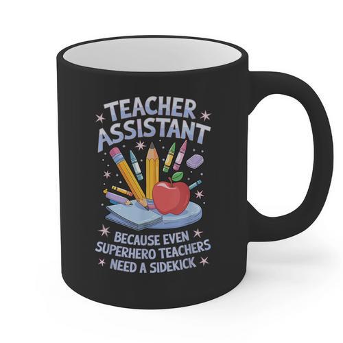 Superhero Sidekick Teaching Teach School Teacher Assistant Graphic Print Coffee Mug - teacherstshirts.com UK
