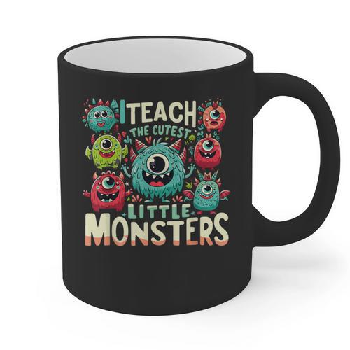 I Teach The Cutest Little Monsters Teacher Halloween Outfit Graphic Print Coffee Mug - teacherstshirts.com AU