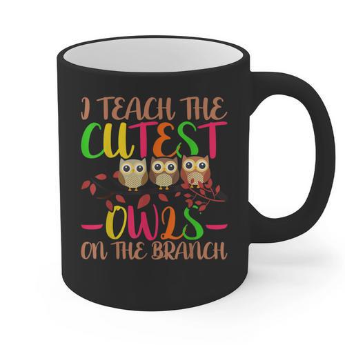 I Teach The Cutest Owls Christmas Or Teachers Day Graphic Print Coffee Mug - teacherstshirts.com