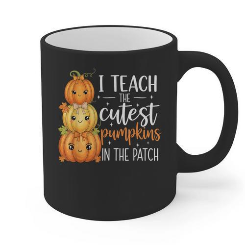 I Teach The Cutest Pumpkins In The Patch Fall Autumn Teacher Graphic Print Coffee Mug - teacherstshirts.com