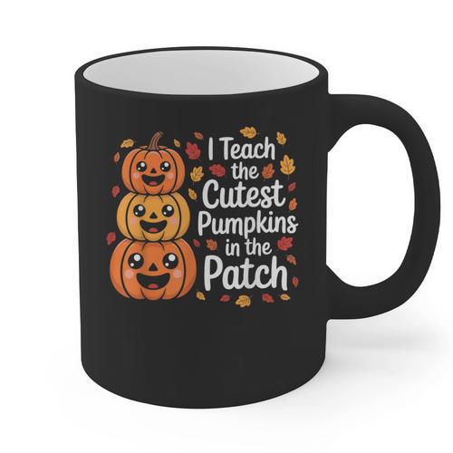 i Teach The Cutest Pumpkins In The Patch Teacher Halloween Graphic Print Coffee Mug - teacherstshirts.com