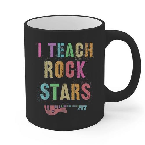 I TEACH ROCKSTARS Band Vibes Teacher Rocks My Music Teaching Graphic Print Coffee Mug - teacherstshirts.com UK