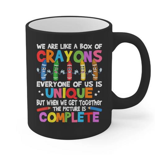 Teacher We Are Like a Box Of Crayons For Men Women Kids Graphic Print Coffee Mug - teacherstshirts.com DE