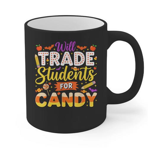 Teacher Cute Will Trade Students For Candy Halloween Costume Graphic Print Coffee Mug - teacherstshirts.com