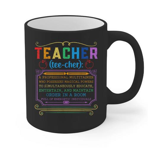 Teacher Definition Teaching School Teacher Graphic Print Coffee Mug - teacherstshirts.com AU