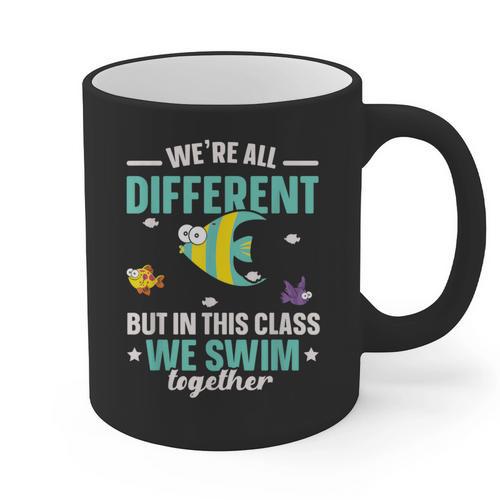 Teacher We All Different But In This Class We Swim Together Graphic Print Coffee Mug - teacherstshirts.com
