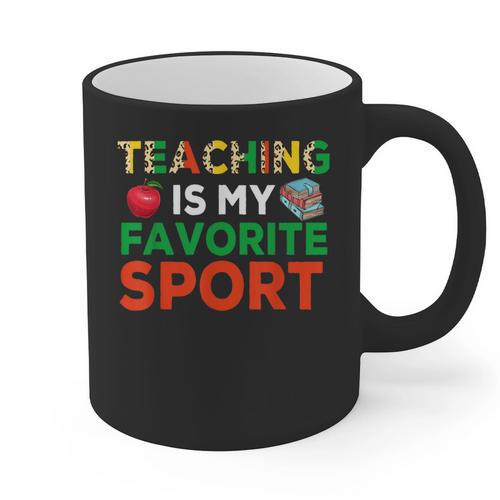 Teacher Is My Favorite Sport Teacher Teaching Lover Graphic Print Coffee Mug - teacherstshirts.com AU