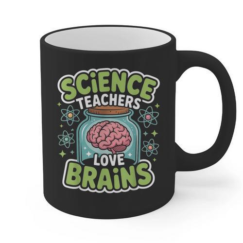 Teacher Halloween Costume Science Teachers Love Brains Graphic Print Coffee Mug - teacherstshirts.com