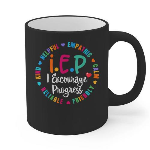 Teacher IEP IEP Encourage Progress Special Education Graphic Print Coffee Mug - teacherstshirts.com UK