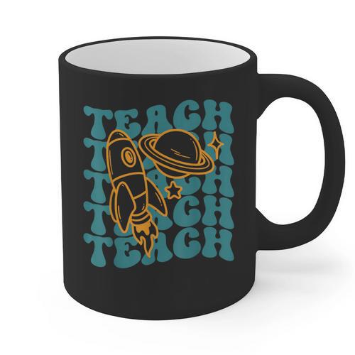 Teacher Outer Space Science Astronomy Planet Saturn Teach Graphic Print Coffee Mug - teacherstshirts.com UK