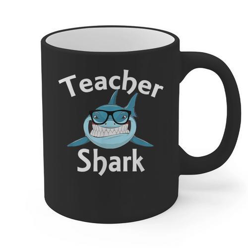Teacher Shark Teacher For Men Women Graphic Print Coffee Mug - teacherstshirts.com UK