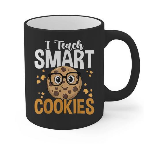 Teacher I Teach Smart Cookies Nerd Graphic Print Coffee Mug - teacherstshirts.com AU