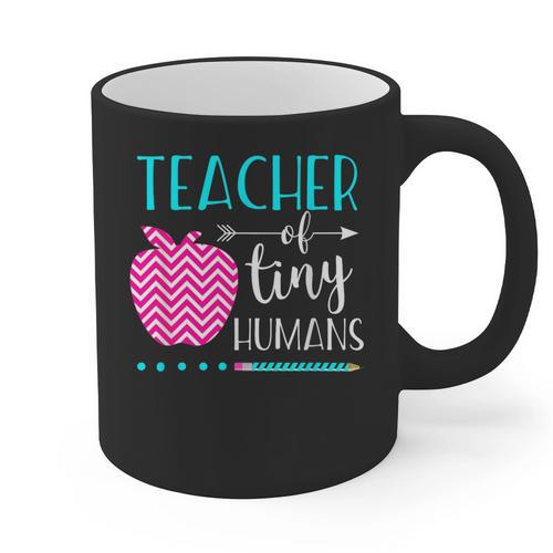 Teacher Of Tiny Humans Preschool Pre K Kindergarten Teacher Graphic Print Coffee Mug - teacherstshirts.com