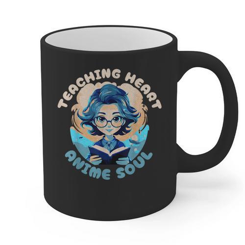 Teaching Heart Anime Soul Teacher Otaku Manga Graphic Print Coffee Mug - teacherstshirts.com