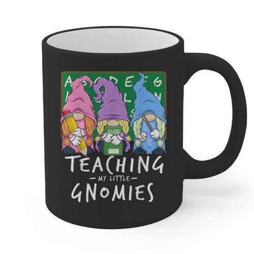 Teaching My Little Gnomies With Gnome For Teacher Women Graphic Print Coffee Mug - teacherstshirts.com AU