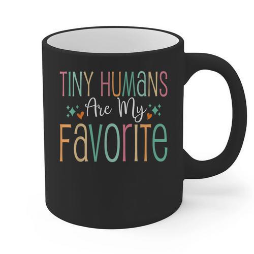 Teaching Preschool Teacher Tiny Humans Are My Favorite Graphic Print Coffee Mug - teacherstshirts.com