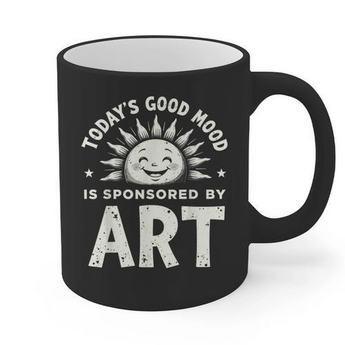 Today’s Good Mood Is Sponsored By Art Teacher Sun Tee Graphic Print Coffee Mug - teacherstshirts.com
