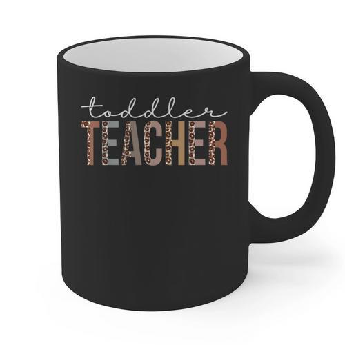 Toddler Teacher Leopard Appreciation For Women For Work Graphic Print Coffee Mug - teacherstshirts.com
