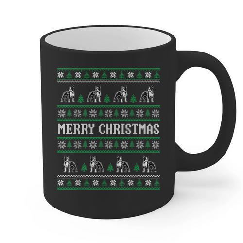 Ugly Sweater Boston Terrier Dog Christmas Dog Lover Xmas Men Women Kids Graphic Print Coffee Mug - Bostonterriersmerch.com
