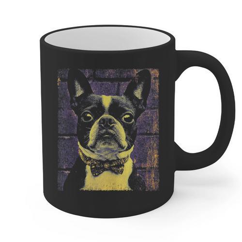 Vintage Boston Terrier Dog Graphic Print Coffee Mug - Bostonterriersmerch.com DE