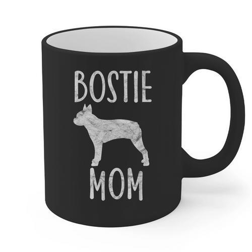 Vintage Boston Terrier Mom Dog Owner Bostie Mother Graphic Print Coffee Mug - Bostonterriersmerch.com