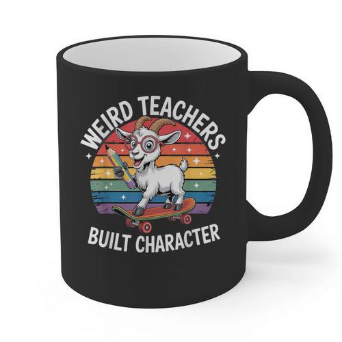 Weird Teachers Build Character Teacher Graphic Print Coffee Mug - teacherstshirts.com UK