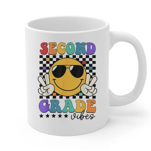 2nd Grade Teacher Shirts First Day Second Grade Shirt Girls Graphic Print Coffee Mug - teacherstshirts.com CA