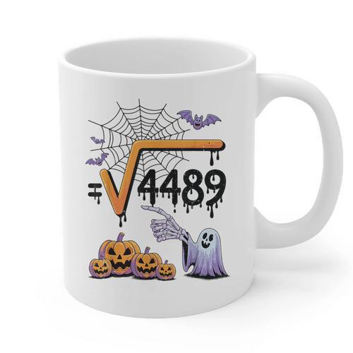 4489 Square Root 67 Math Teacher Halloween Costume Professor Graphic Print Coffee Mug - teacherstshirts.com AU