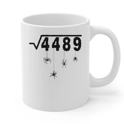 67 Meme Math Teacher 6 7 Halloween Spiders Square Root 4489 Graphic Print Coffee Mug - teacherstshirts.com