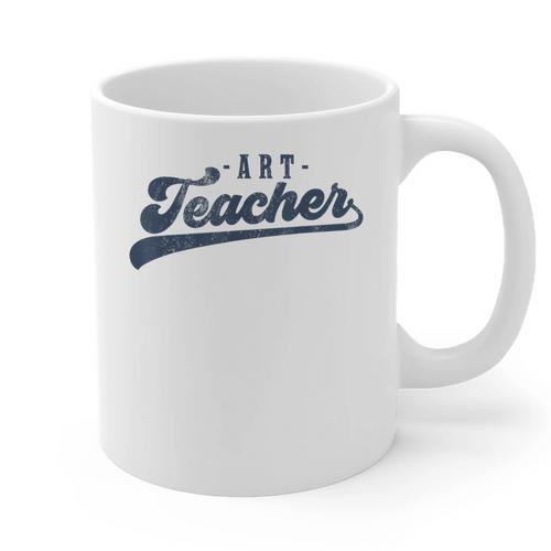 Art Teacher Men Women Cute Vintage Graphic Art Teacher Graphic Print Coffee Mug - teacherstshirts.com UK