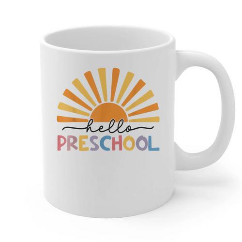 Back To School Hello Preschool For Kids Teacher Women Graphic Print Coffee Mug - teacherstshirts.com