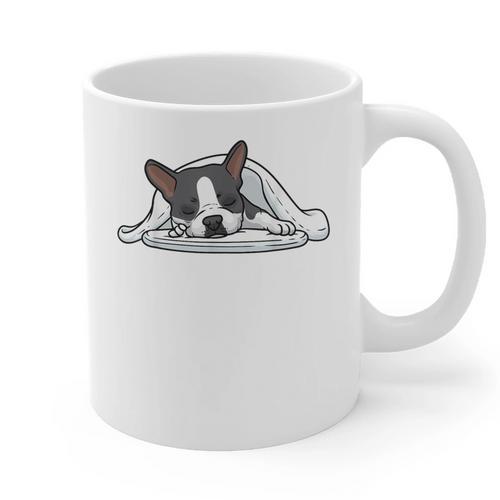 Boston Terrier Dog Official Sleeping Men Women Girls Kids Graphic Print Coffee Mug - Bostonterriersmerch.com