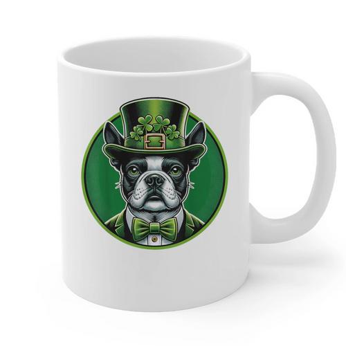 Boston Terrier Dog St Patricks Day Irish Pet Lover Men Women Kids Graphic Print Coffee Mug - Bostonterriersmerch.com