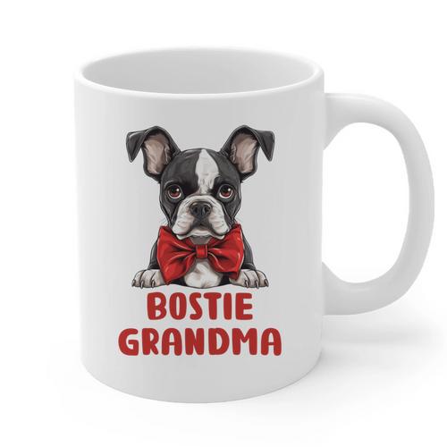 Boston Terrier Grandma Dog Lovers Puppy Bostie Owner Graphic Print Coffee Mug - Bostonterriersmerch.com