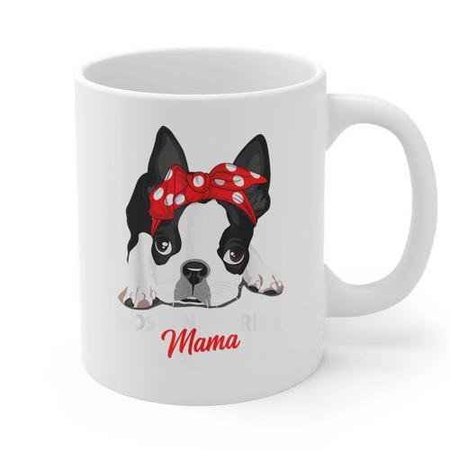 Boston Terrier Mum Dog Woman Idea Graphic Print Coffee Mug - Bostonterriersmerch.com
