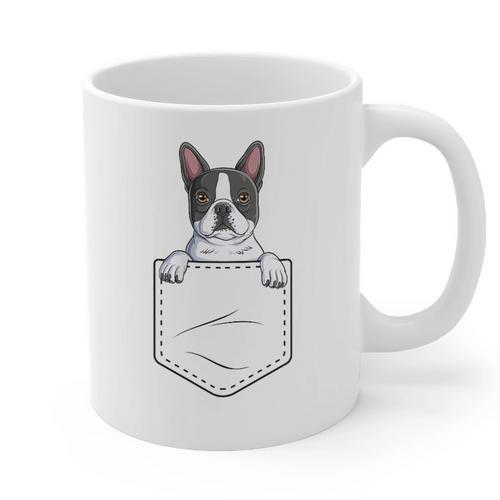 Boston Terrier In The Pocket Cute Boston Terrier Dog Lovers Men Women Girls Kids Graphic Print Coffee Mug - Bostonterriersmerch.com