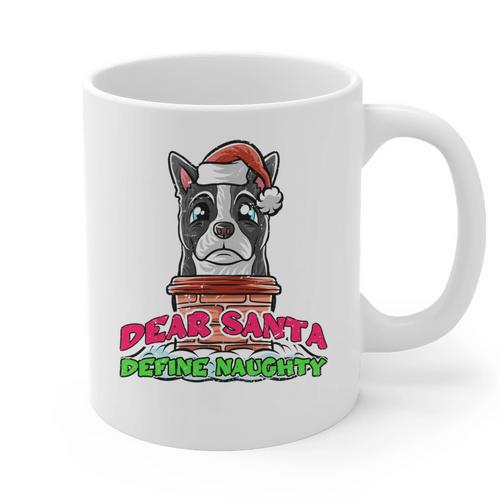 Boston Terrier Santa Claus Christmas Dog Graphic Print Coffee Mug - Bostonterriersmerch.com