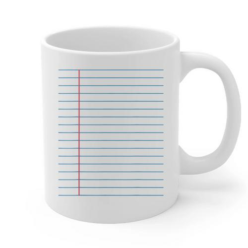 College Ruled Lined Paper Student Teacher Professor Costume Graphic Print Coffee Mug - teacherstshirts.com AU